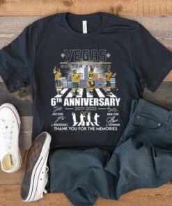 Vegas Golden Knights abbey road 6th anniversary 2017 2023 thank you for the memories signatures t shirt