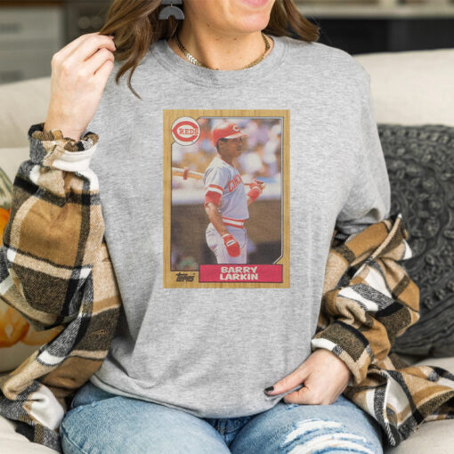 1987 Topps Baseball Barry Larkin Reds T-Shirt