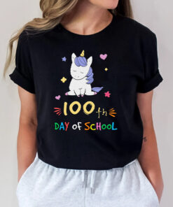 Adorable 100 Days of School Shirt Unicorn Girls Costume Gift T Shirts