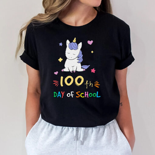 Adorable 100 Days of School Shirt Unicorn Girls Costume Gift T Shirts