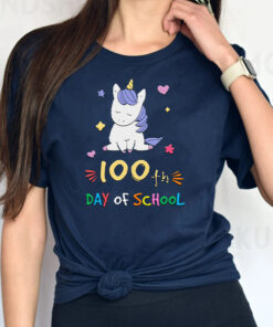 Adorable 100 Days of School Shirt Unicorn Girls Costume Gift TShirt