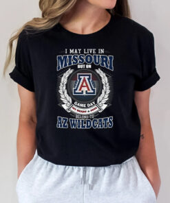 I May Live In Missouri But On Game Day My Heart & Soul Belongs To Arizona Wildcats Unisex T Shirts
