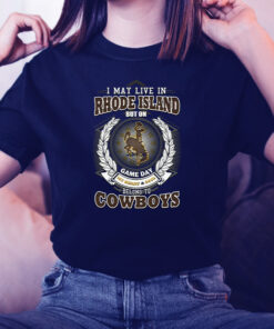 I May Live In Rhode Island But On Game Day My Heart & Soul Belongs To Wyoming Cowboys TShirts