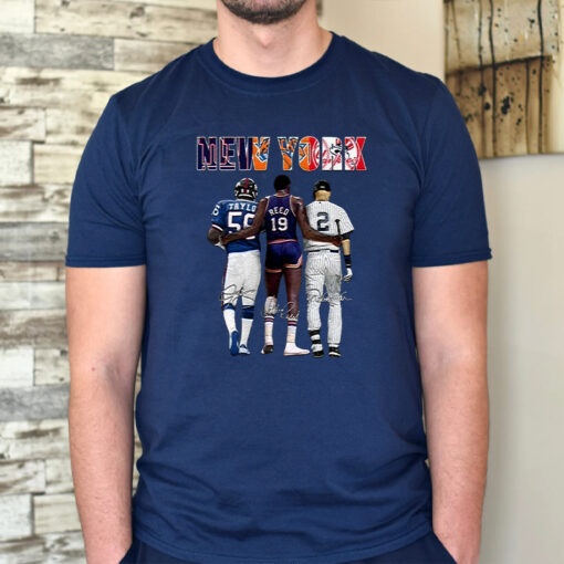 Lawrence Taylor 55 – Willis Reed 19 – Derek Jeter 2 Unisex T-Shirts