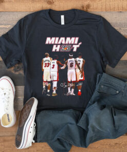 Miami Heat 35th Anniversary James Bosh Wade Signatures 2023 TShirt