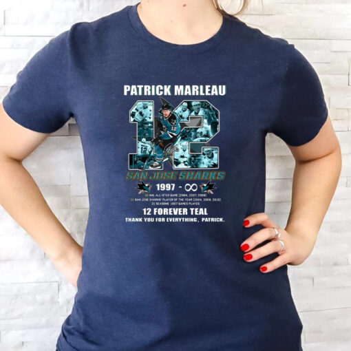 Patrick Marleau 1997 12 Forever Teal Thank You For Everything T-Shirts