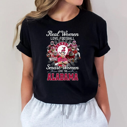 Real Women Love Football Smart Women Love The Alabama Crimson Tide 2023 T Shirts