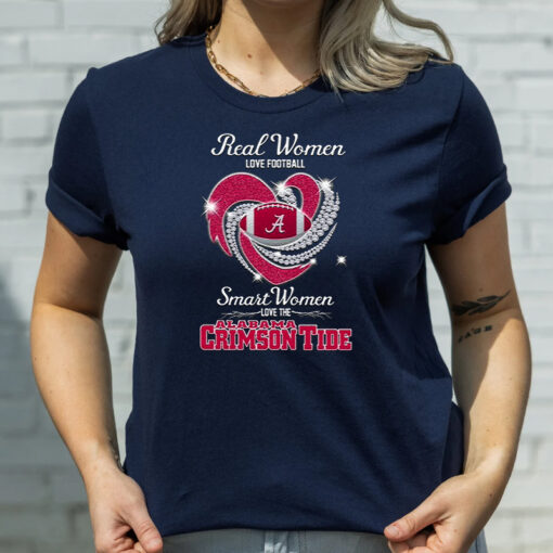 Real Women Love Football Smart Women Love The Alabama Crimson Tide 2023 TShirt