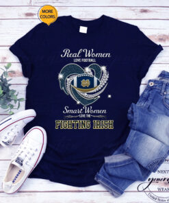 Real Women Love Football Smart Women Love The Notre Dame Fighting Irish 2023 T Shirt