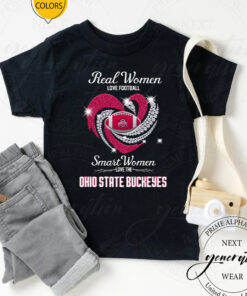 Real Women Love Football Smart Women Love The Ohio State Buckeyes T Shirt