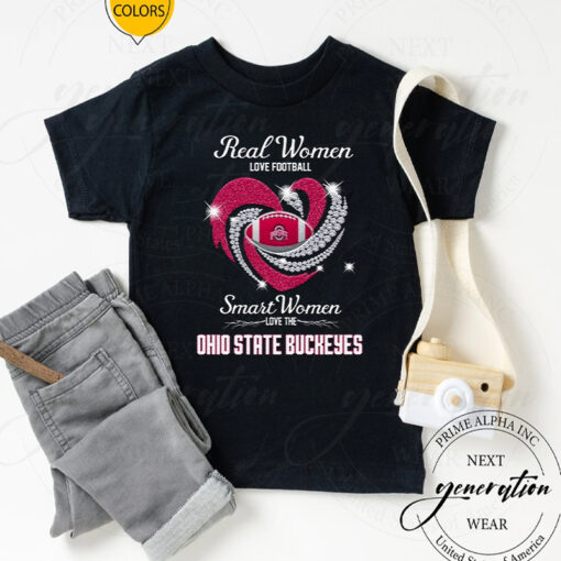 Real Women Love Football Smart Women Love The Ohio State Buckeyes T Shirt