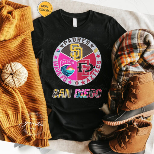 San Diego Padres Wave FC And Aztecs Shirts