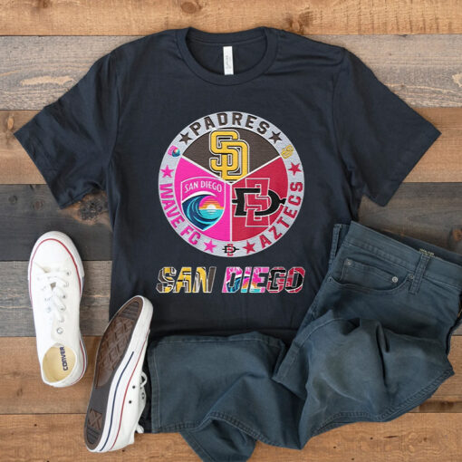 San Diego Team Sport Padres – Chargers – Wave FC And Aztecs Unisex T Shirt