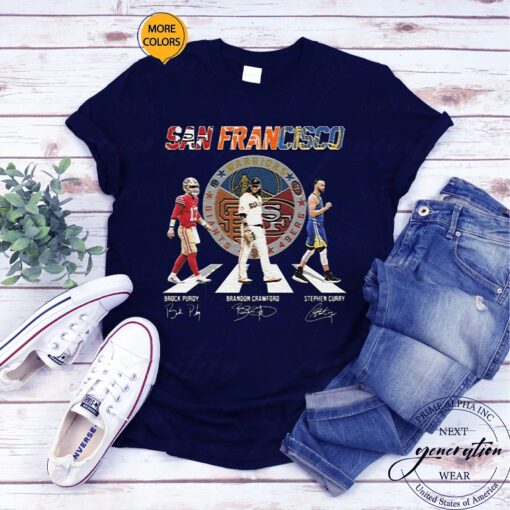 San Francisco Abbey Road Brock Purdy Brandon Crawford And Stephen Curry Signatures shirt