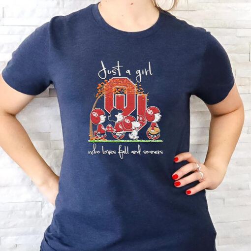 The Peanuts Oklahoma Sooners Football Just A Girl Who Loves Fall And Sooners Tshirt