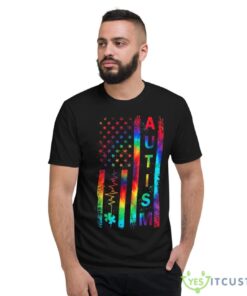 american flag autism awareness teacher mom tee shirt 7116