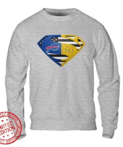Buffalo Bills Michigan Wolverines Superman Logo Us Flag Shirt