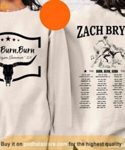 Zach Bryan Burn Burn Burn Tour 2023 Sweatshirt, Zach Bryan 90s Rap shirt Merch