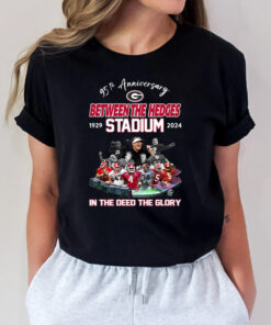 95th Anniversary Georgia Bulldogs Between The Hedges Stadium 1929-2024 In The Deed The Glory T Shirts