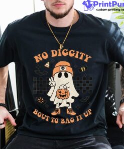 Halloween Ghost No Diggity Bout To Bag It Up Toddler Kids Shirt