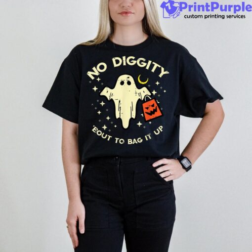 Halloween Ghost No Diggity  Boys Girls Kids Women Men Shirt