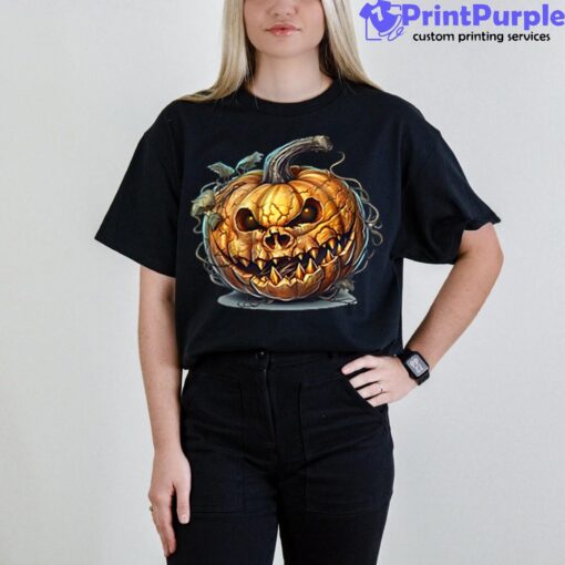 Halloween Goblin Pumpkin Front And Back Shirt