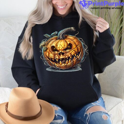Halloween Goblin Pumpkin Front And Back Shirt