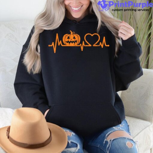 Halloween Heartbeat Pumpkin Unisex Shirt