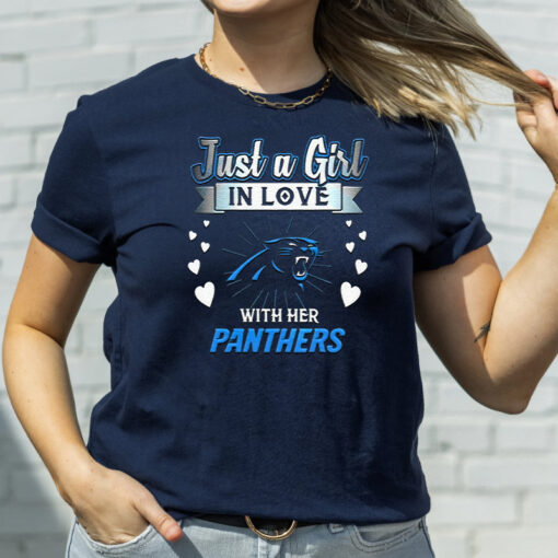 Just A Girl In Love With Her Carolina Panthers T Shirts