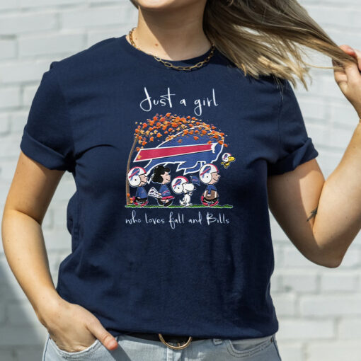 Just A Girl Who Love Fall And Buffalo Bills T-Shirt