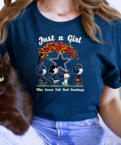 Just A Girl Who Loves Fall And Dallas Cowboys Unisex T Shirts