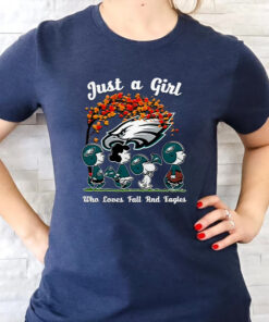 Just A Girl Who Loves Fall And Philadelphia Eagles Unisex TShirts