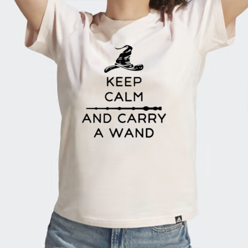 Keep Calm And Carry A Wand Halloween T Shirt