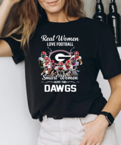 Real Women Love Football Smart Women Love Dawgs Georgia Bulldogs T-Shirts