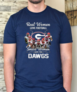 Real Women Love Football Smart Women Love Dawgs Georgia Bulldogs TShirt