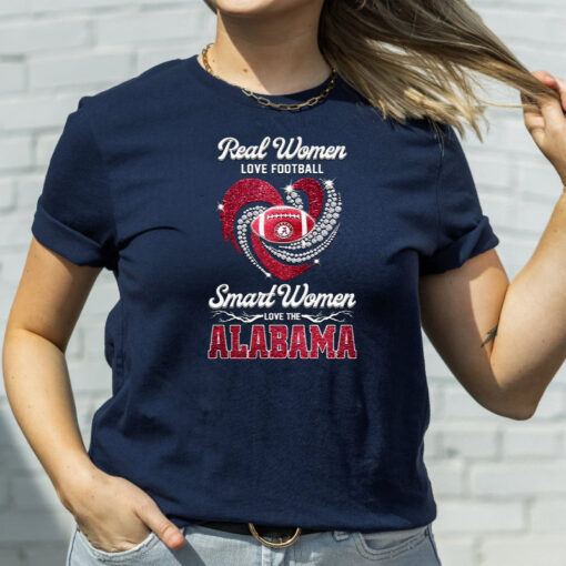 Real Women Love Football Smart Women Love The Alabama Crimson Tide 2023 T Shirts