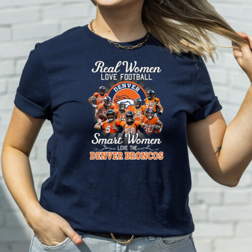 Real Women Love Football Smart Women Love The Denver Broncos Champions T-Shirt