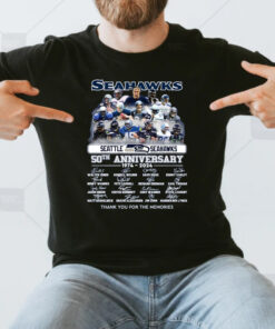 Seattle Seahawks 50th Anniversary 1974-2024 Thank You For The Memories T-Shirts