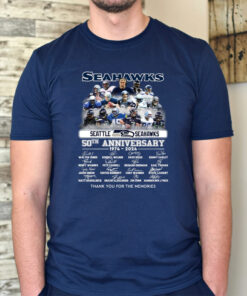 Seattle Seahawks 50th Anniversary 1974-2024 Thank You For The Memories TShirt