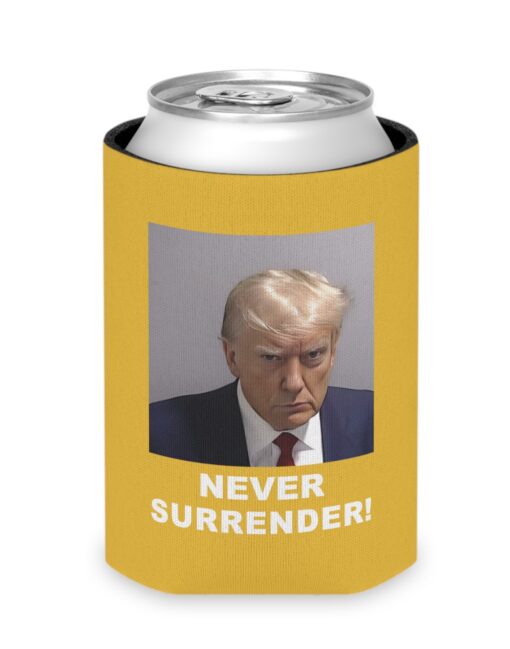 Trump Never Surrender Beverage Cooler Gold