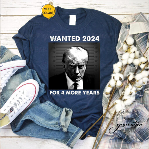 Wanted for president black white t-shirts