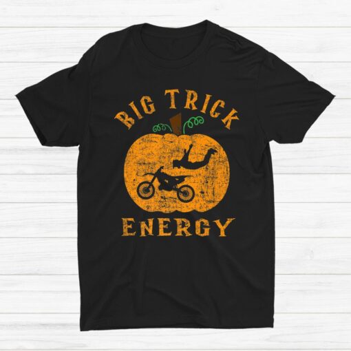 Dirt Bike Motocross Halloween Pumpkin Jack O Lantern Shirt