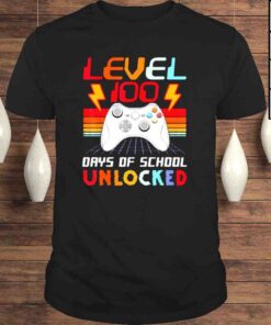 100th Day Video Gamer 100 Days of School Unlocked Vintage Shirt