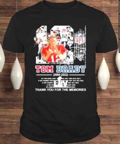 12 Tom Brady 2000  2022 thank you for the memories signatures shirt