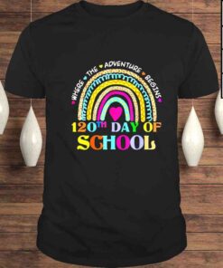 120th Day Of School Teacher – 120 Days Smarter Rainbow Tee Shirt