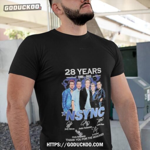 28 Years 1995 – 2023 Nsync Thank You For The Memories Signatures Shirt