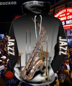 “3D All-over Printed Jazz Musical Instruments Hoodie”