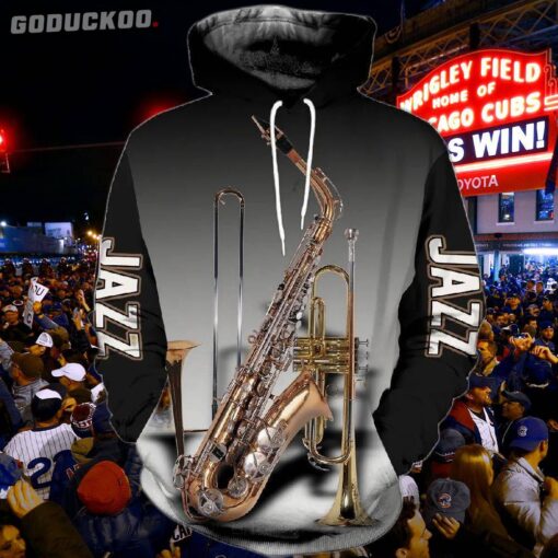 “3D All-over Printed Jazz Musical Instruments Hoodie”