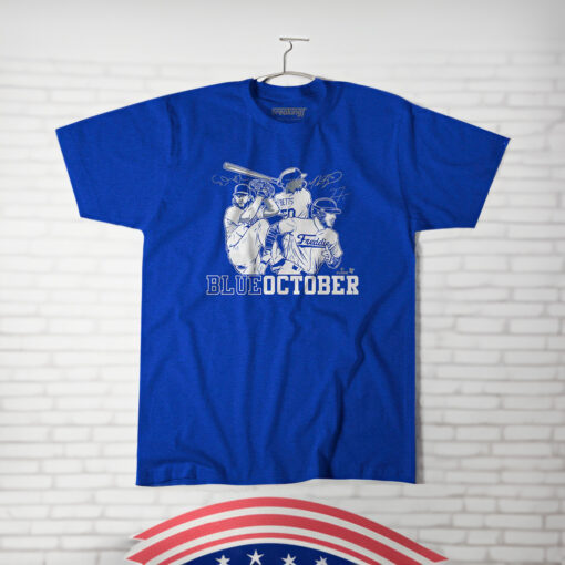 Blue October LA Baseball Shirt - Betts, Freeman, Kershaw