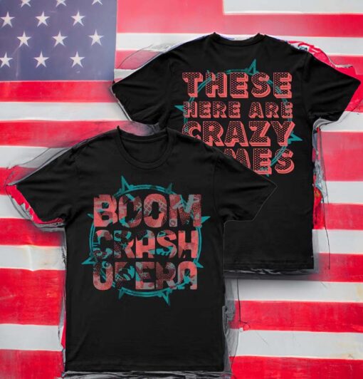 Boom Crash Opera Crazy Dots Black T-Shirts